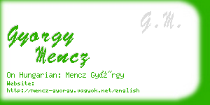 gyorgy mencz business card